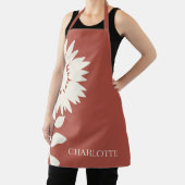 ミニマルモダンスヒマワリ名前をカスタムする エプロン (インサイチュ)