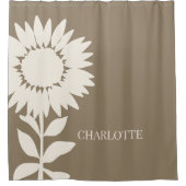 ミニマルモダンスヒマワリ名前をカスタムする シャワーカーテン (正面)