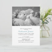 ミニマルモダンスブルーストライプ《キリスト教》洗礼式や命名式 招待状 (スタンド正面)