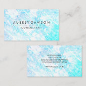 ミニマルモダンスブルー白テクスグランジチャ 名刺 (正面/裏面)