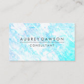 ミニマルモダンスブルー白テクスグランジチャ 名刺 (正面)