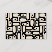 ミニマルモダンスユニーク抽象芸術アートブラッククリーム 名刺 (裏面)