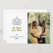 ミニマルモダンス不気味ハッピーハローウィン1写真 シーズンカード (正面/裏面)