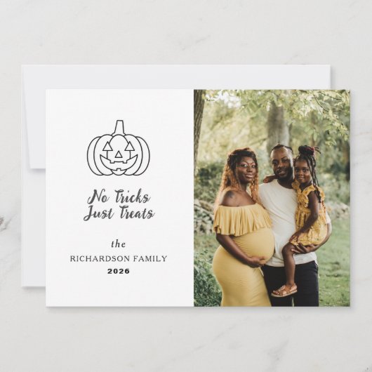 ミニマルモダンス不気味ハッピーハローウィン1写真 シーズンカード (正面)