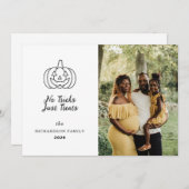 ミニマルモダンス不気味ハッピーハローウィン1写真 シーズンカード (正面/裏面)