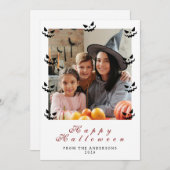 ミニマルモダンス不気味ハッピーハローウィン1写真 シーズンカード (正面/裏面)