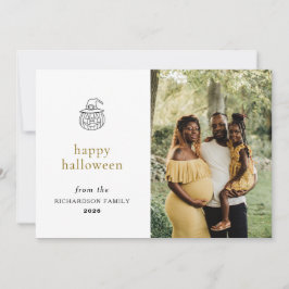 ミニマルモダンス不気味ハッピーハローウィン1写真 シーズンカード