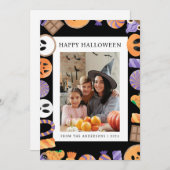 ミニマルモダンス不気味ハッピーハローウィン1写真 シーズンカード (正面/裏面)