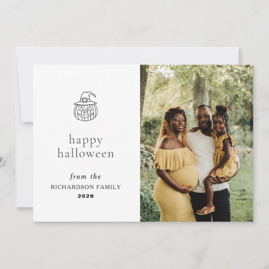 ミニマルモダンス不気味ハッピーハローウィン1写真 シーズンカード (正面)