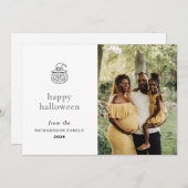 ミニマルモダンス不気味ハッピーハローウィン1写真 シーズンカード (正面/裏面)
