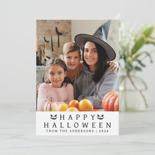 ミニマルモダンス不気味ハッピーハローウィン1写真 シーズンカード (スタンド正面)