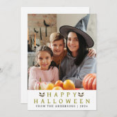 ミニマルモダンス不気味ハッピーハローウィン1写真 シーズンカード (正面/裏面)