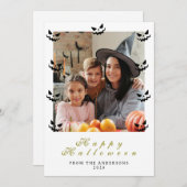 ミニマルモダンス不気味ハッピーハローウィン1写真 シーズンカード (正面/裏面)