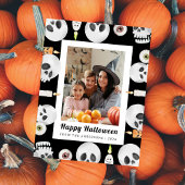 ミニマルモダンス不気味ハッピーハローウィン1写真 シーズンポストカード