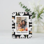 ミニマルモダンス不気味ハッピーハローウィン1写真 シーズンポストカード (スタンド正面)