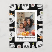 ミニマルモダンス不気味ハッピーハローウィン1写真 シーズンポストカード (正面)