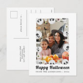 ミニマルモダンス不気味ハッピーハローウィン1写真 シーズンポストカード (正面/裏面)