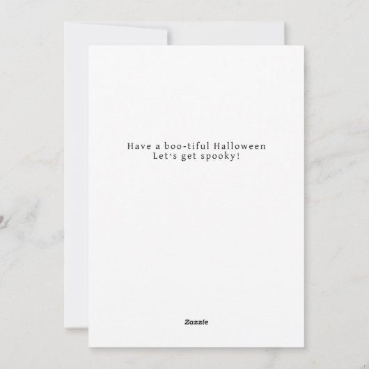 ミニマルモダンス不気味ハッピーハローウィン2写真 シーズンカード (裏面)