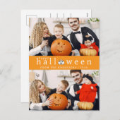 ミニマルモダンス不気味ハッピーハローウィン2写真 シーズンポストカード (正面/裏面)