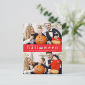 ミニマルモダンス不気味ハッピーハローウィン2写真 シーズンポストカード (スタンド正面)