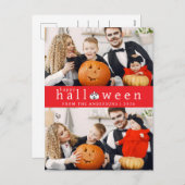 ミニマルモダンス不気味ハッピーハローウィン2写真 シーズンポストカード (正面/裏面)