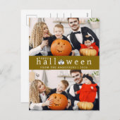 ミニマルモダンス不気味ハッピーハローウィン2写真 シーズンポストカード (正面/裏面)