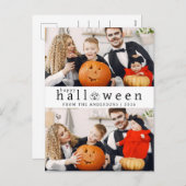 ミニマルモダンス不気味ハッピーハローウィン2写真 シーズンポストカード (正面/裏面)