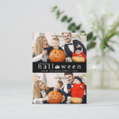 ミニマルモダンス不気味ハッピーハローウィン2写真 シーズンポストカード (スタンド正面)