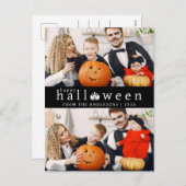 ミニマルモダンス不気味ハッピーハローウィン2写真 シーズンポストカード (正面/裏面)