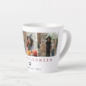 ミニマルモダンス不気味ハッピーハローウィン3写真 カフェラテマグ (右アングル)