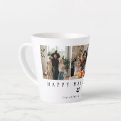 ミニマルモダンス不気味ハッピーハローウィン3写真 カフェラテマグ (左アングル)