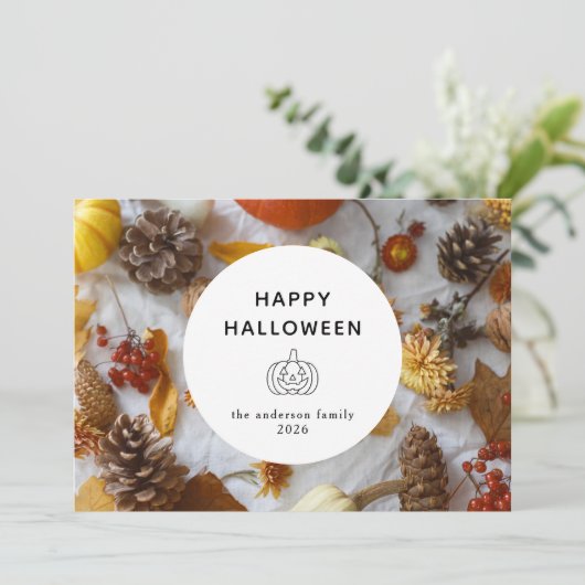 ミニマルモダンス不気味ハッピーハローウィン3写真 シーズンカード (スタンド正面)