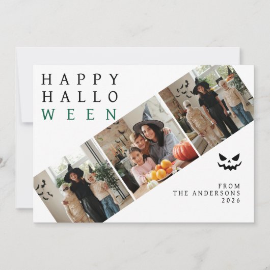 ミニマルモダンス不気味ハッピーハローウィン3写真 シーズンカード (正面)