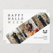 ミニマルモダンス不気味ハッピーハローウィン3写真 シーズンカード (正面/裏面)