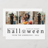 ミニマルモダンス不気味ハッピーハローウィン3写真 シーズンカード (正面/裏面)