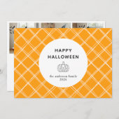 ミニマルモダンス不気味ハッピーハローウィン3写真 シーズンカード (正面/裏面)