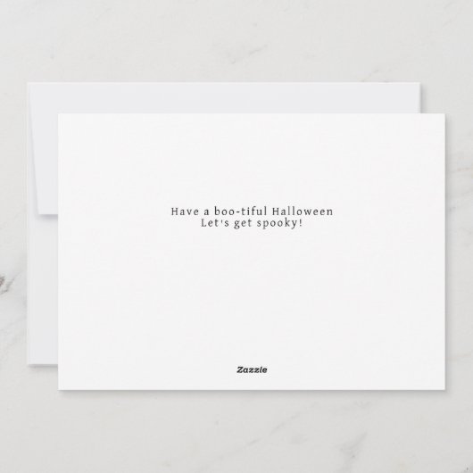 ミニマルモダンス不気味ハッピーハローウィン3写真 シーズンカード (裏面)