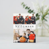 ミニマルモダンス不気味ハッピーハローウィン3写真 シーズンポストカード (スタンド正面)