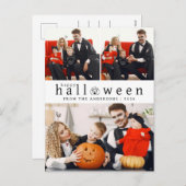 ミニマルモダンス不気味ハッピーハローウィン3写真 シーズンポストカード (正面/裏面)