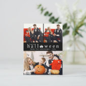 ミニマルモダンス不気味ハッピーハローウィン3写真 シーズンポストカード (スタンド正面)