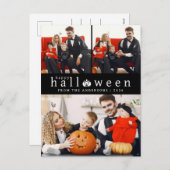 ミニマルモダンス不気味ハッピーハローウィン3写真 シーズンポストカード (正面/裏面)