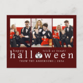 ミニマルモダンス不気味ハッピーハローウィン3写真 シーズンポストカード (正面)