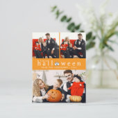 ミニマルモダンス不気味ハッピーハローウィン3写真 シーズンポストカード (スタンド正面)