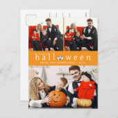 ミニマルモダンス不気味ハッピーハローウィン3写真 シーズンポストカード (正面/裏面)