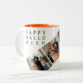 ミニマルモダンス不気味ハッピーハローウィン3写真 ツートーンマグカップ (正面左)