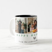 ミニマルモダンス不気味ハッピーハローウィン3写真 ツートーンマグカップ (正面左)