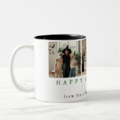 ミニマルモダンス不気味ハッピーハローウィン3写真 ツートーンマグカップ (左)