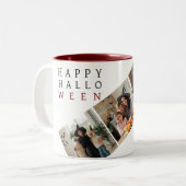 ミニマルモダンス不気味ハッピーハローウィン3写真 ツートーンマグカップ (正面左)
