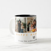 ミニマルモダンス不気味ハッピーハローウィン3写真 ツートーンマグカップ (正面左)