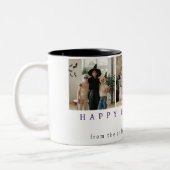 ミニマルモダンス不気味ハッピーハローウィン3写真 ツートーンマグカップ (左)